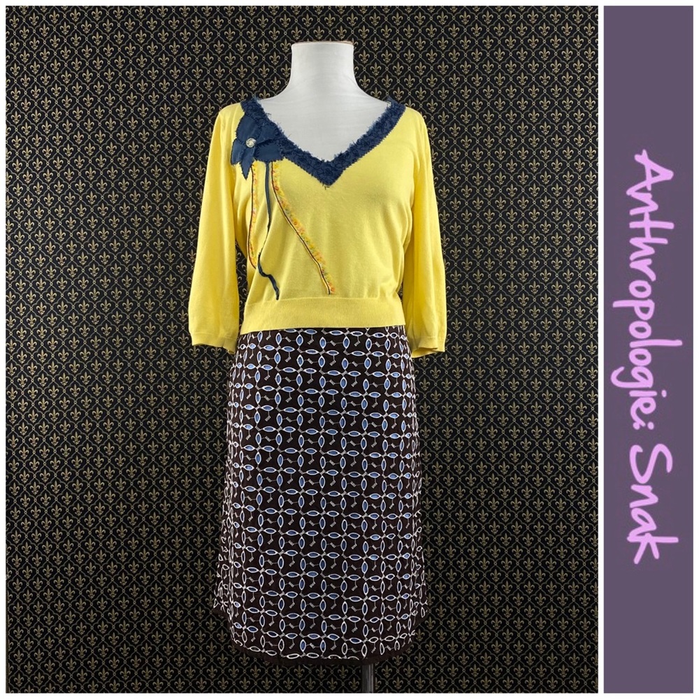 Anthro Eyelet A-Line Skirt by Snak